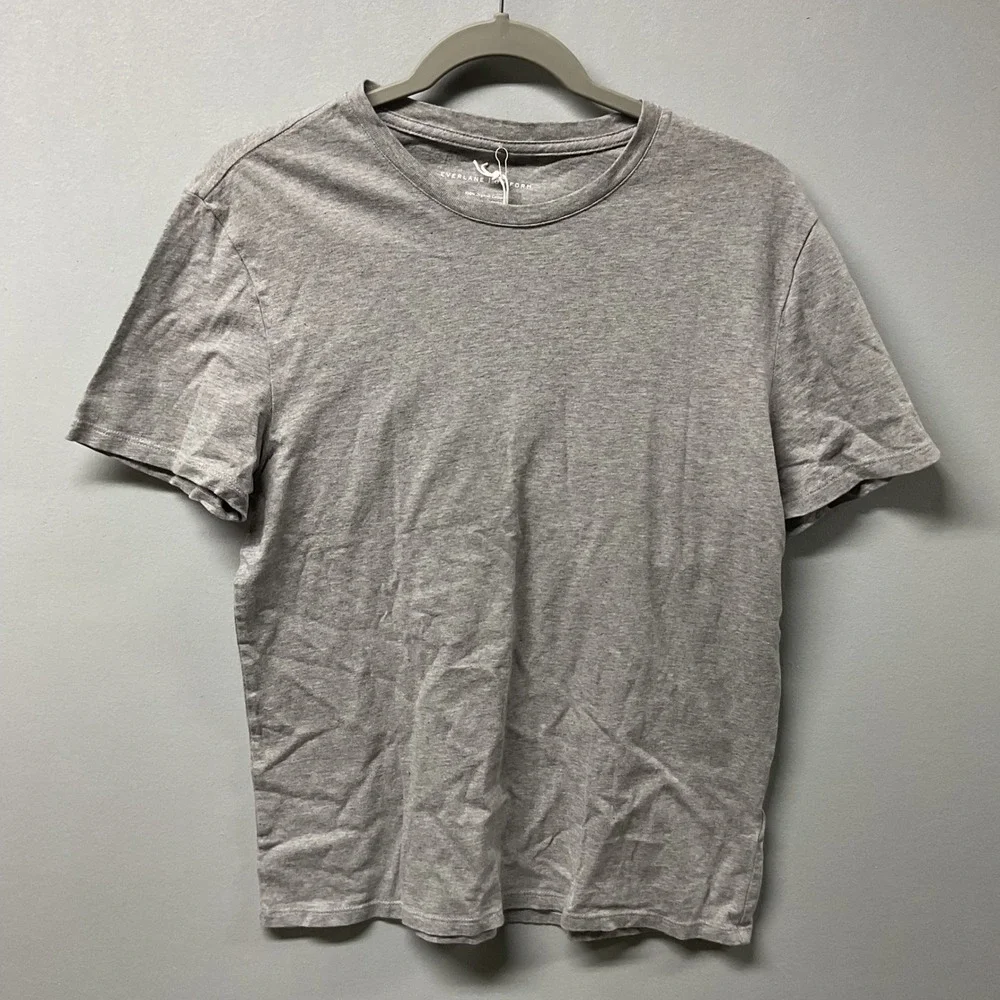 Everlane Organic Cotton Crew Uniform Heather Grey Basic T Shirt Size S - Picture 2 of 5